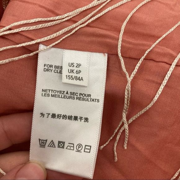 Anthropologie Pink Floral Embroidered Fringe Wrap Midi Dress Size 2P - Picture 12 of 16